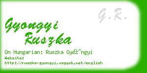 gyongyi ruszka business card